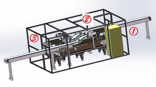 جهاز شطف العلب مزود بحزام مغناطيسي ناقل وهواء مؤين للتجفيف
