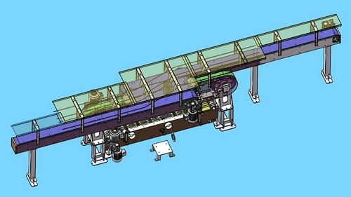 جهاز شطف العلب مزود بحزام مغناطيسي ناقل وهواء مؤين للتجفيف